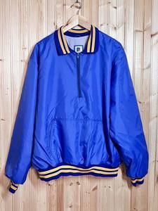 VTG Rennoc Royal 1/4 zip Pullover Jacket Sports Lined Windbreaker Blank sz XL